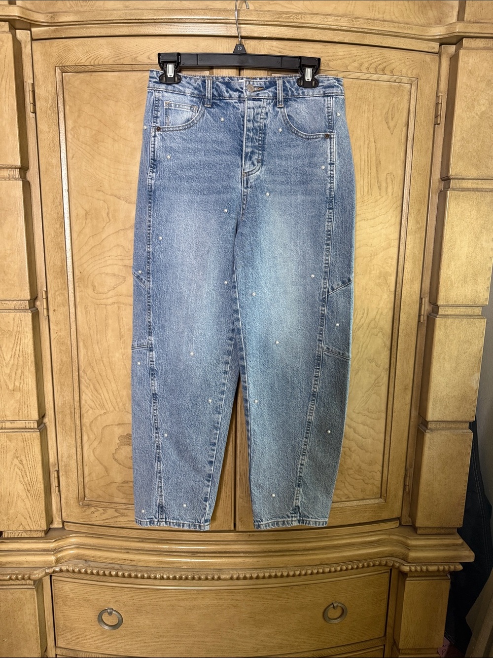 Habitual 🔥 BRANT High rise BARREL  PEARLS  Denim Jeans  Embellished